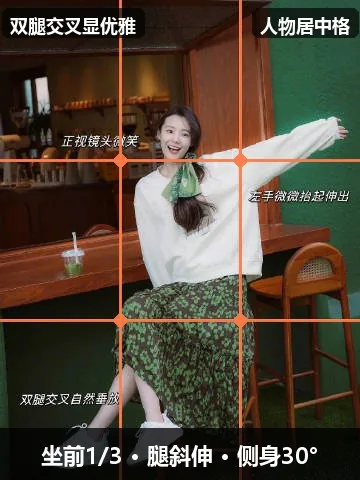 坐姿双腿交叉示范