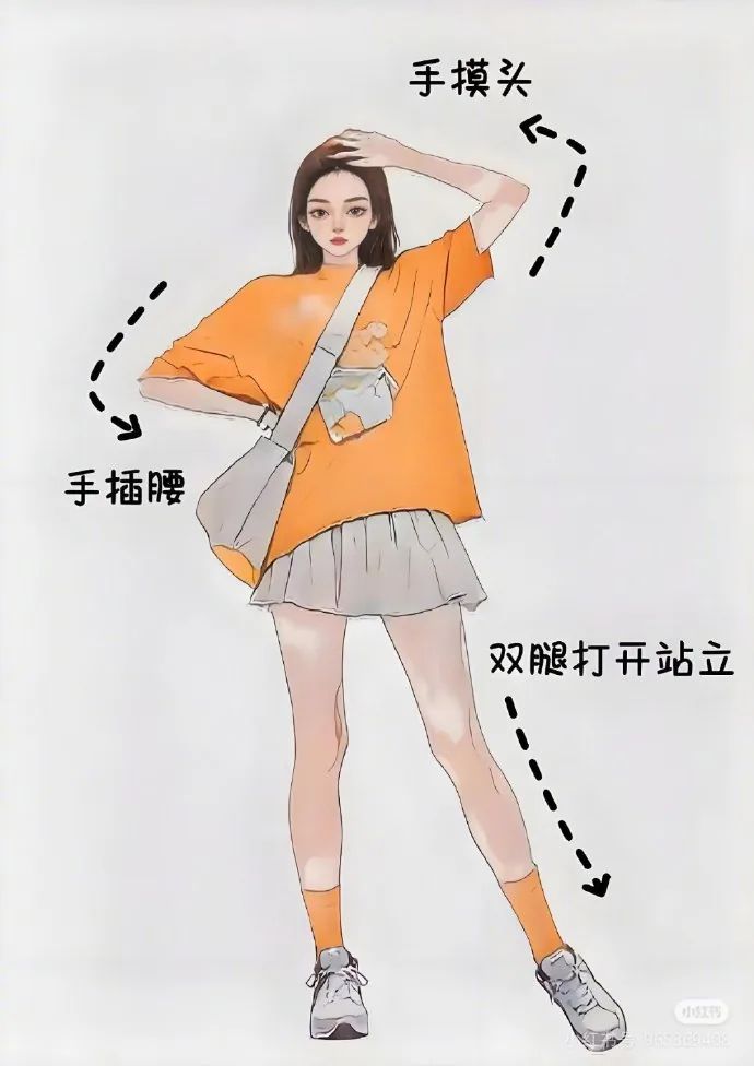 叉腰手位示范